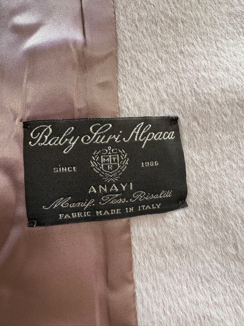 ANAYI アナイ 近年モデル フォックスファーノーカラーアルパカショートコート