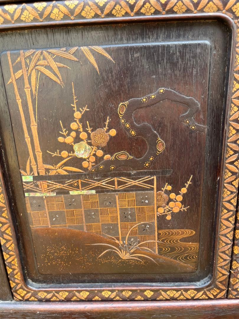 螺鈿 茶棚 茶箪笥 飾り棚 中国 インテリア 年代物 当時物 アンティーク