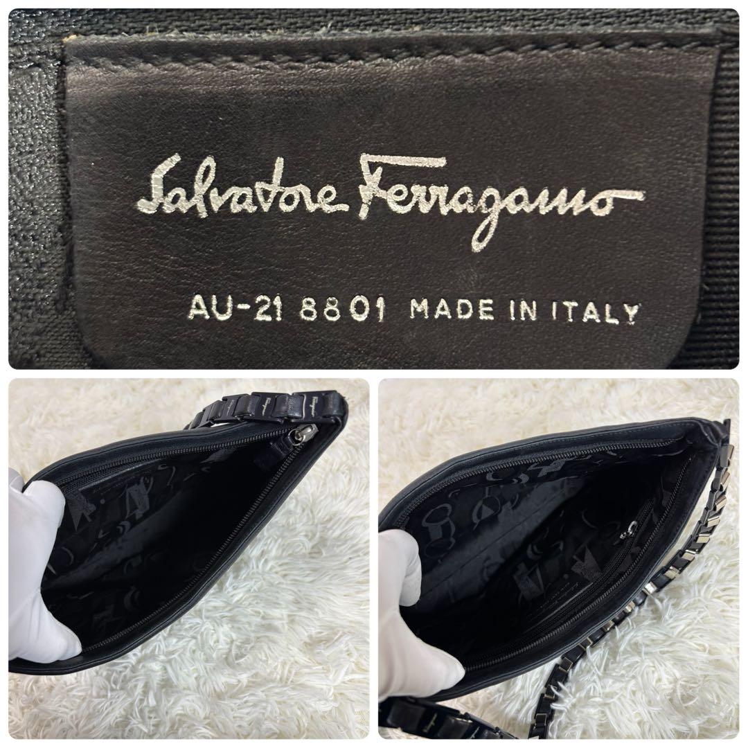 美品✨フェラガモ ショルダーバッグ ワンショルダー 肩かけ 手持ち イタリア製