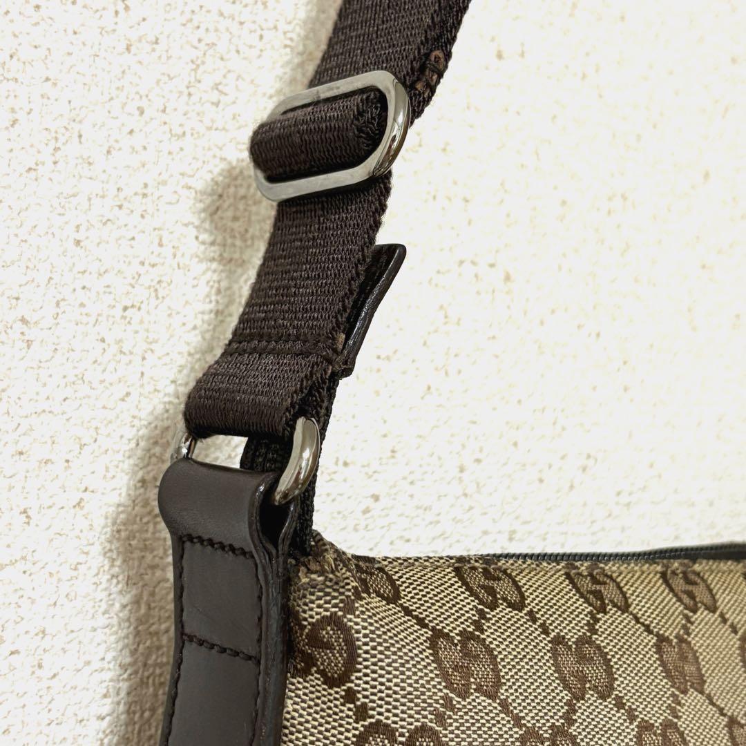 オールドグッチ GGキャンバス ショルダーバッグ ベージュブラウン ヴィンテージ