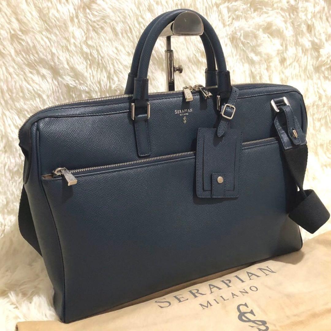 未使用級✨セラピアン レザー　2way ビジネスバッグ　ショルダーバッグ メンズ