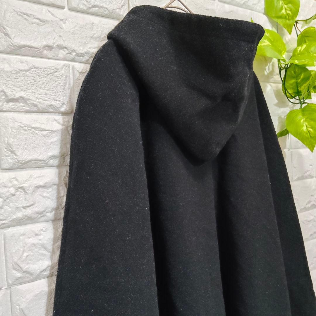 【希少】ジリ 日本製フード付き ブラック ケープ 無地 毛混 GIGLI
