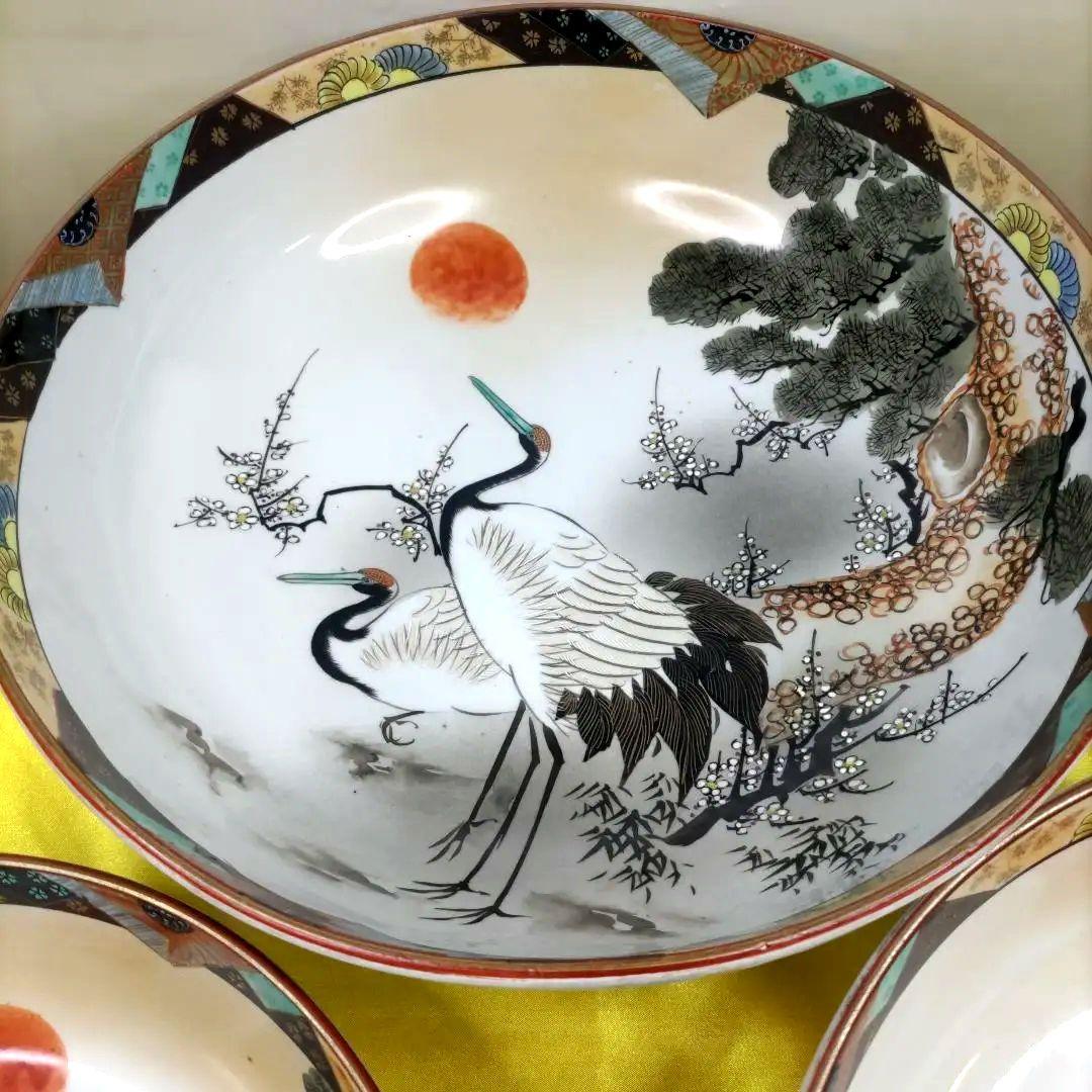 九谷焼　古九谷　金彩　色絵　三ツ鉢　小鉢　中鉢　大鉢　8寸9寸1尺鉢　3客セット