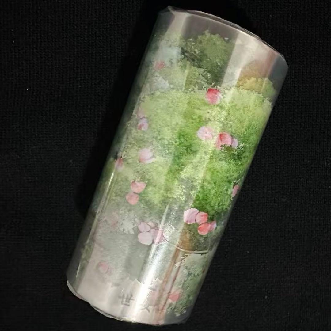 【9040】海外　マステ　5m巻　PETマスキングテープ もも　果実木　装飾系