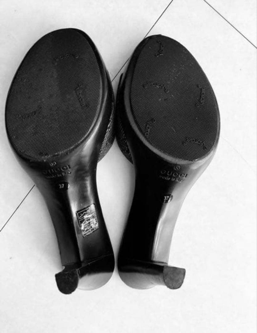 RT-183718 　GUCCI ヒール　ミュール ブラック