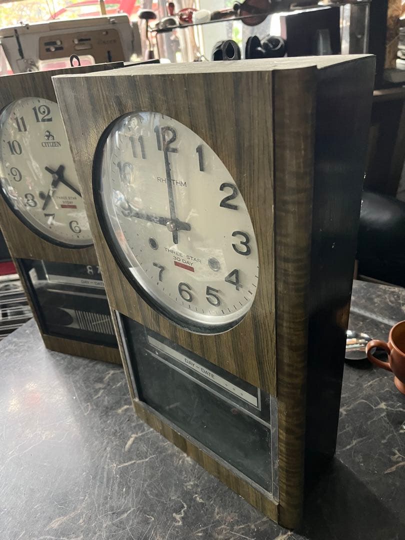 リズムゼンマイ掛け時計 リズムカレンダー付きゼンマイ掛け時計 柱時計