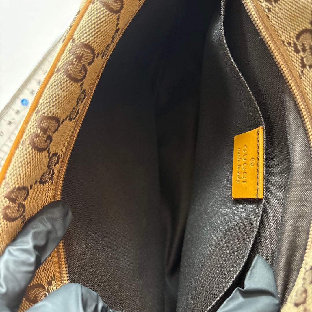 GUCCI ショルダーバッグGG キャンバス　シェリーラインレザー