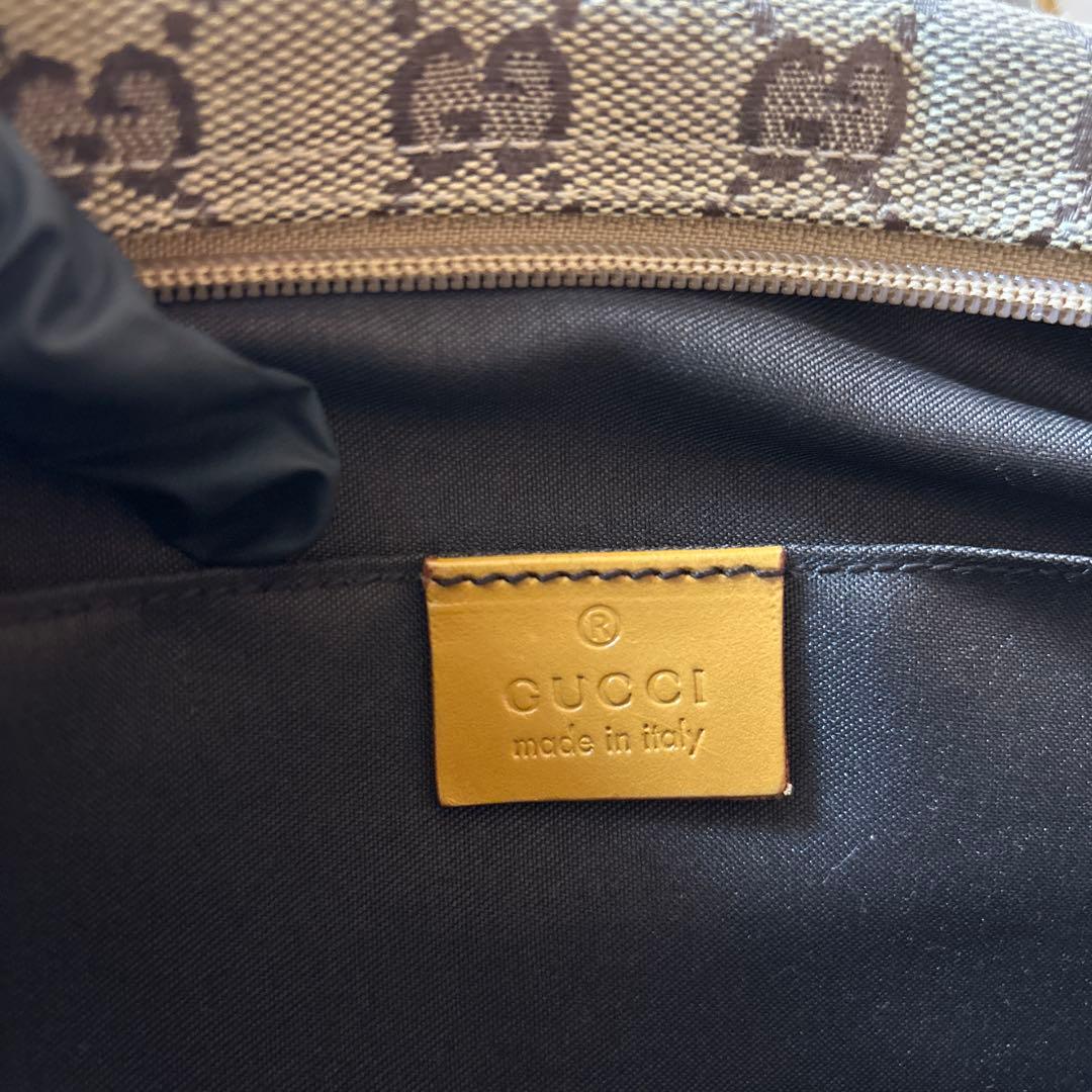 GUCCI ショルダーバッグGG キャンバス　シェリーラインレザー