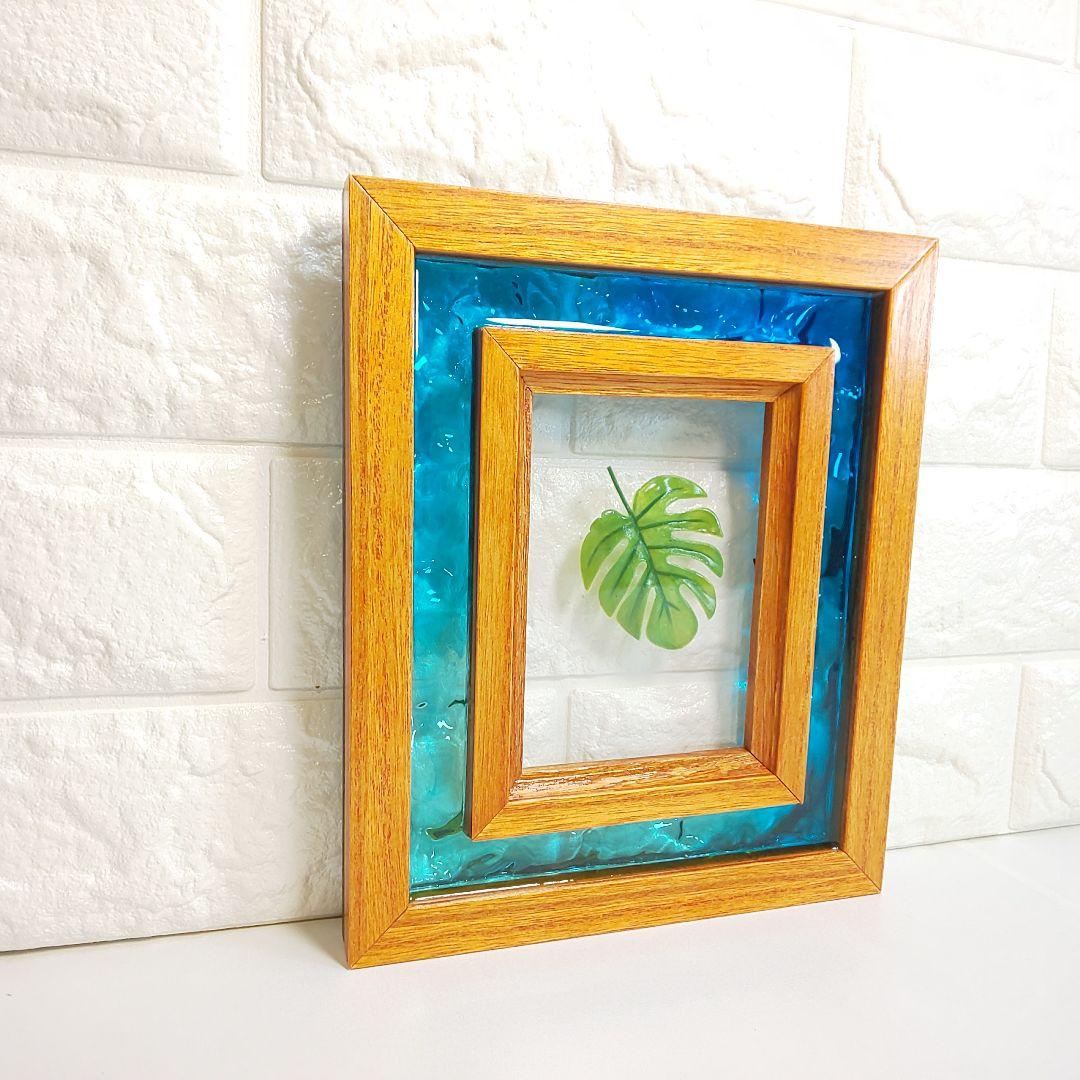 【1210】オーシャンアート　ウッドレジン　フォトフレーム　海レジン　インテリア