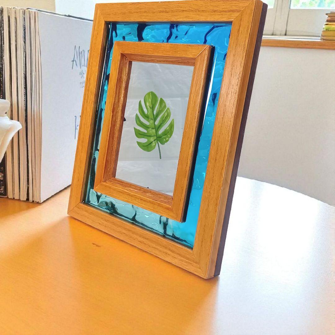 【1210】オーシャンアート　ウッドレジン　フォトフレーム　海レジン　インテリア