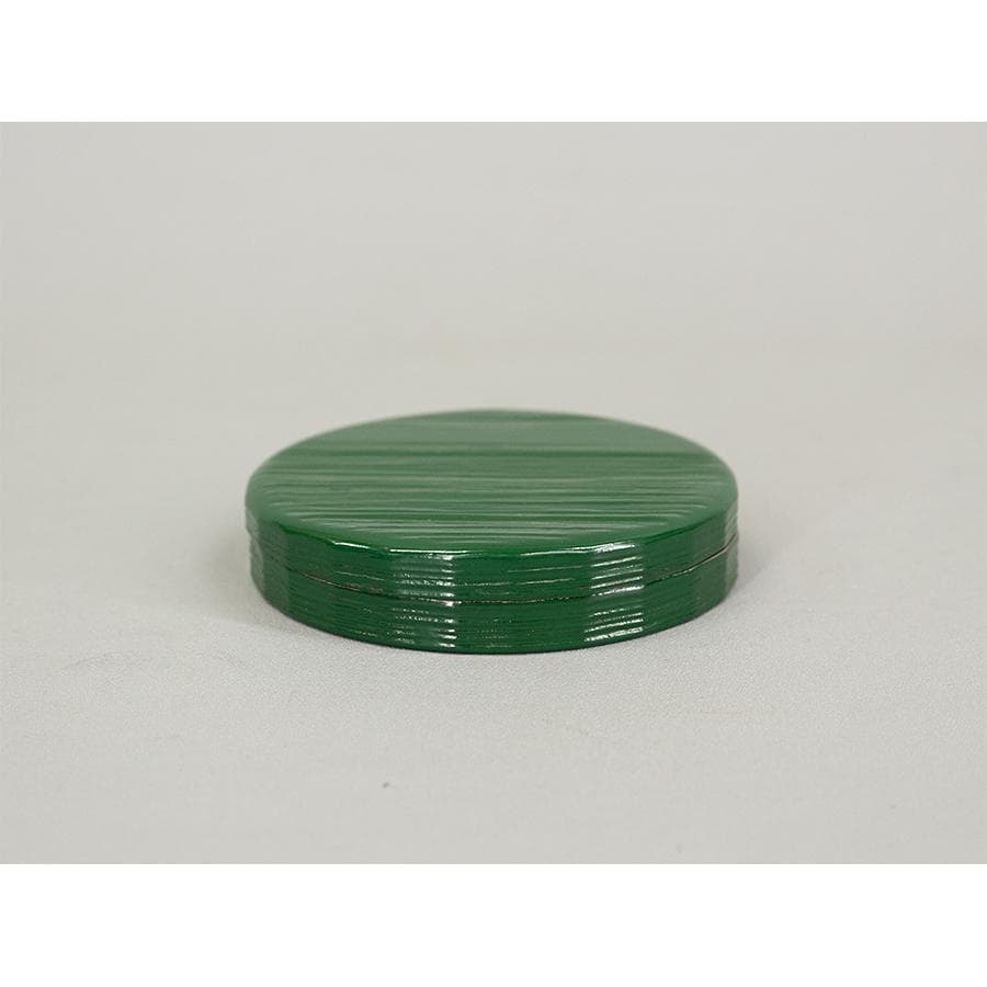 岡本漆専堂 漆園 而妙斎 書付 花押 青漆 折溜 香合 共箱 茶道具