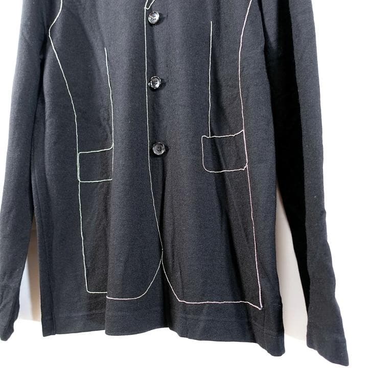 ★良品★コムデギャルソンオムプリュス　ビーズ　ジレ柄ニット