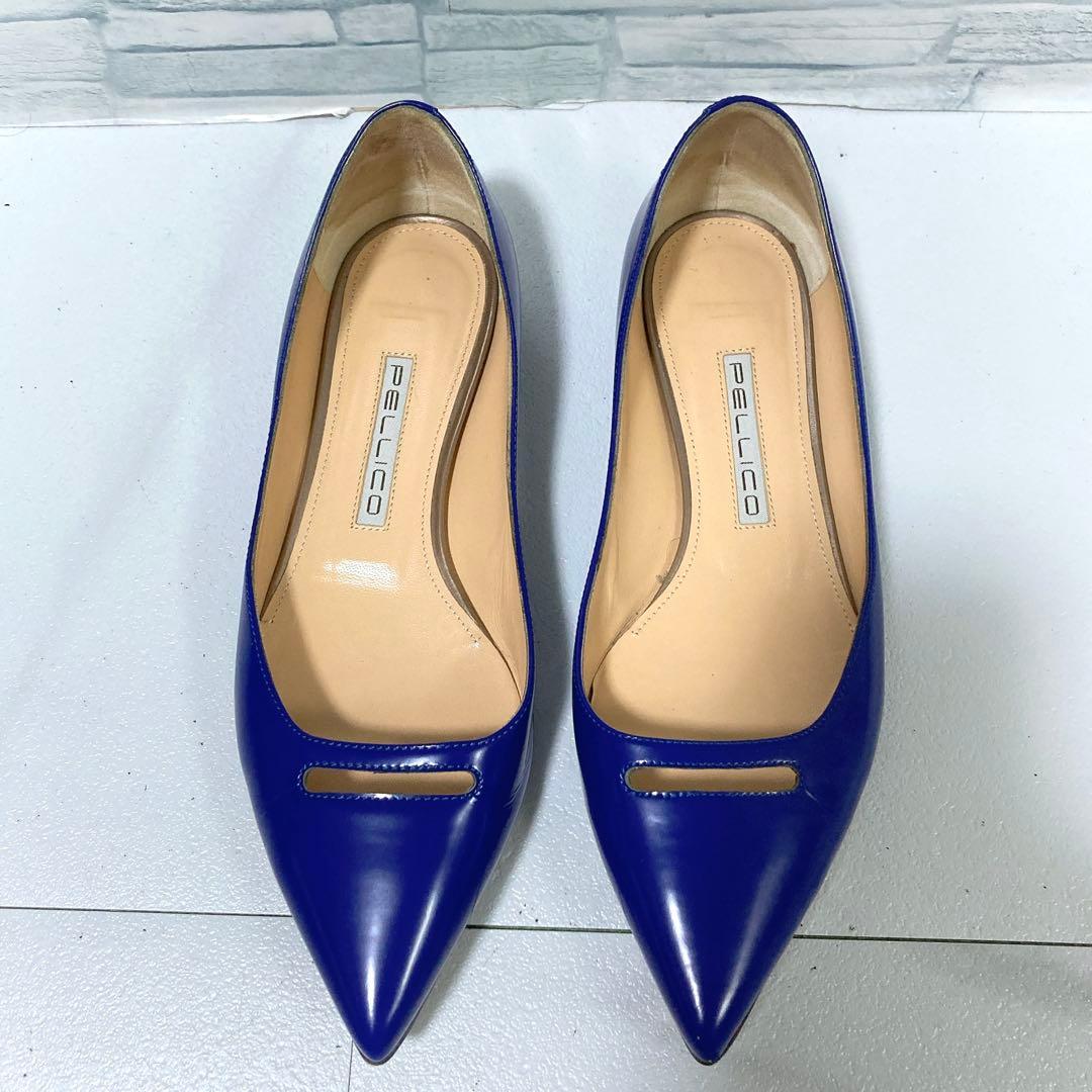 PELLICO ペリーコ フラットシューズ 本革 アネッリ ブルー 37 24