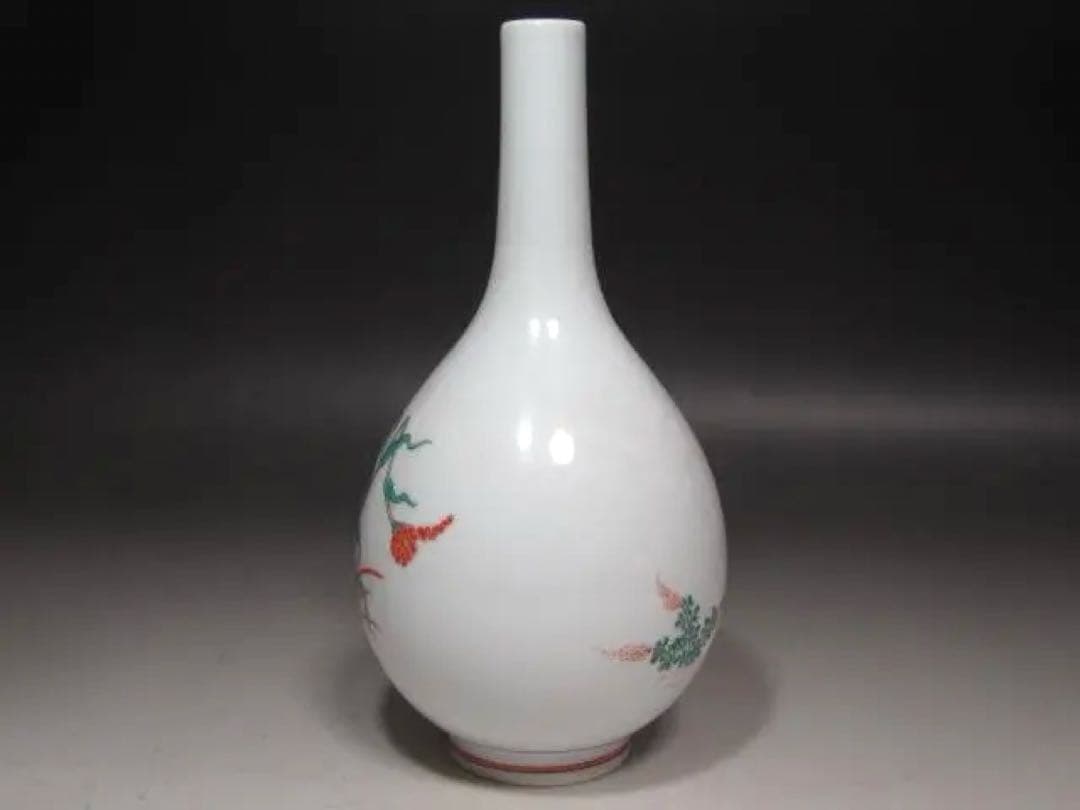 ☆　14代柿右衛門　錦栗鶉文花瓶　目をひく一品です☆y294