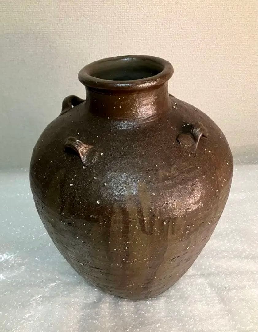 室町時代 信楽焼 壺 古美術 骨董品 花瓶 茶葉入 茶道具 大壺 備前焼 一点物