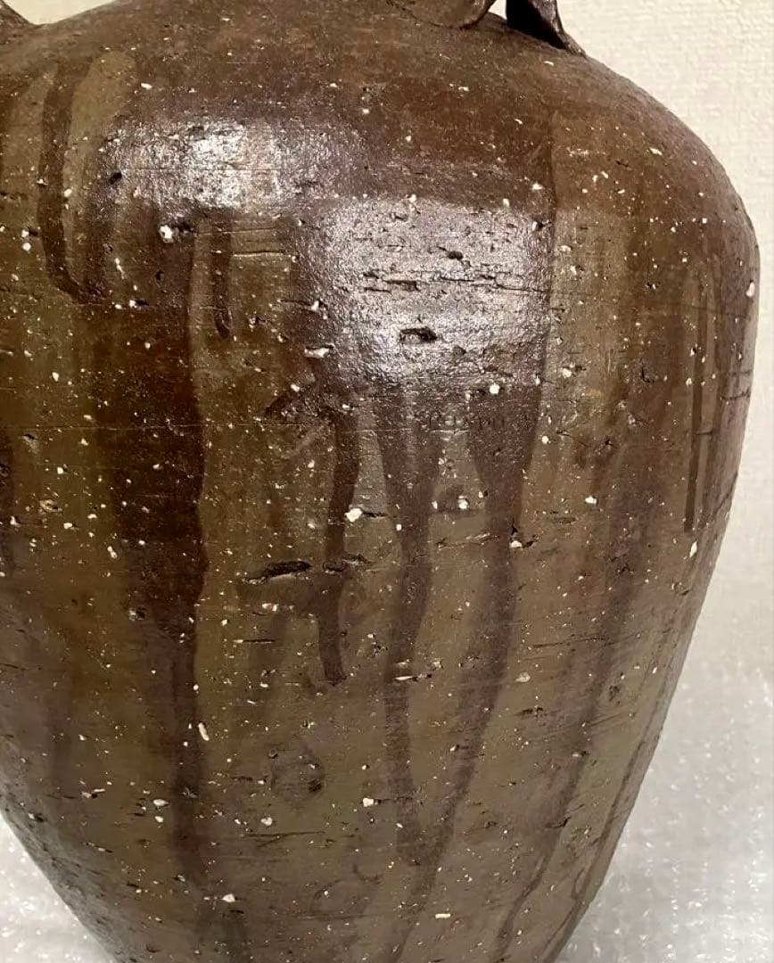 室町時代 信楽焼 壺 古美術 骨董品 花瓶 茶葉入 茶道具 大壺 備前焼 一点物