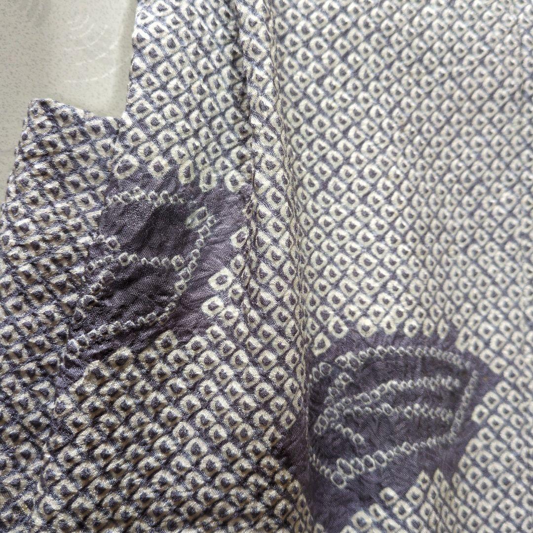 七五三３歳正絹総絞り柄入りの被布（中綿無し）薄グレー