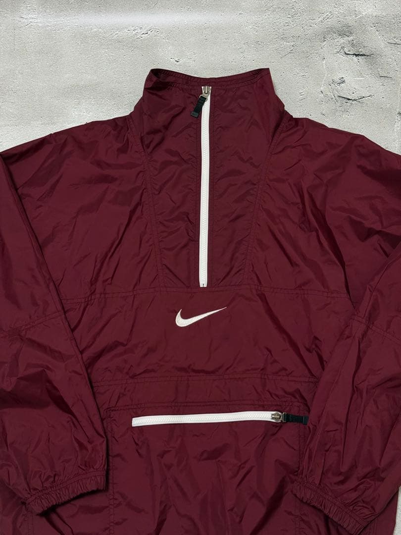 90s Nike 銀タグ ナイロン アノラック バーガンディ
