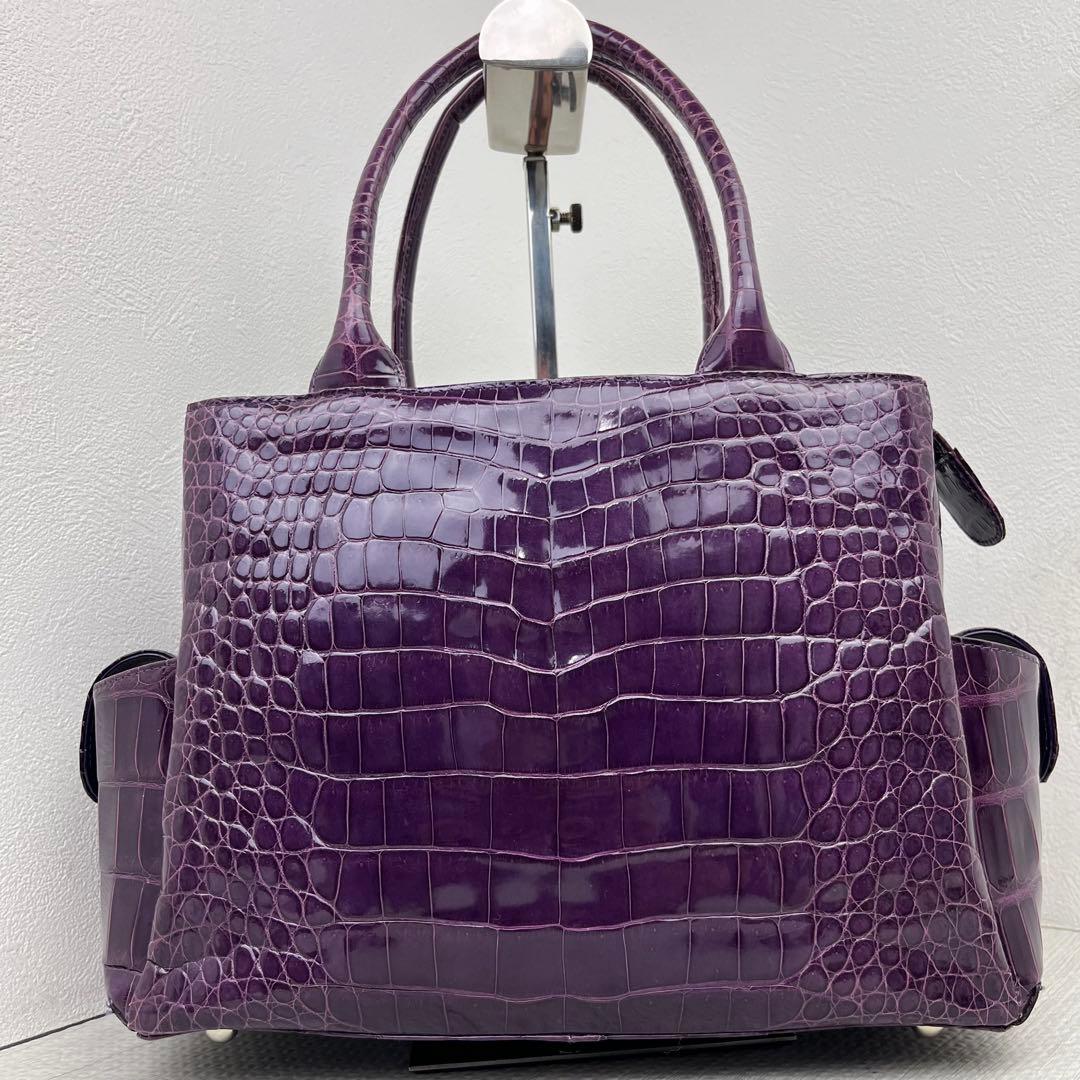 未使用品✨ JRA認定 S・sakamoto シャイニングクロコ ハンドバッグ