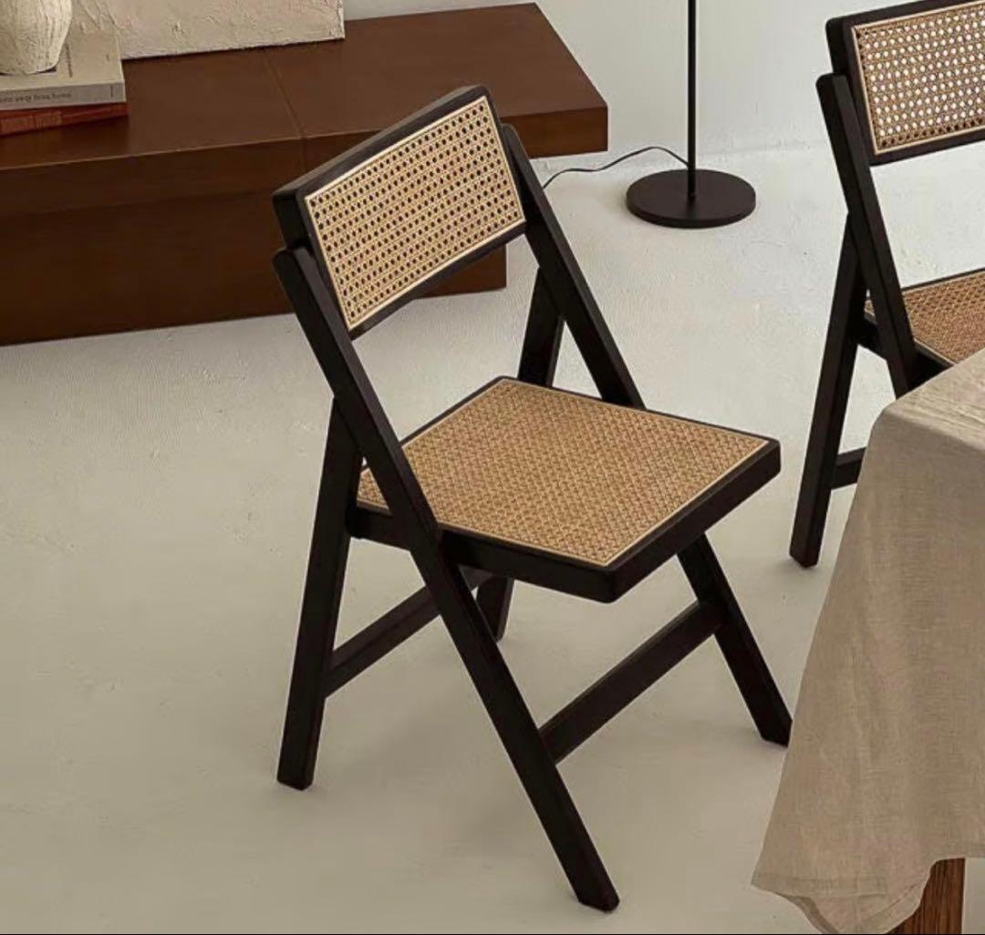 【美品】Art of black折りたたみ式ラタンチェア ビンテージ風