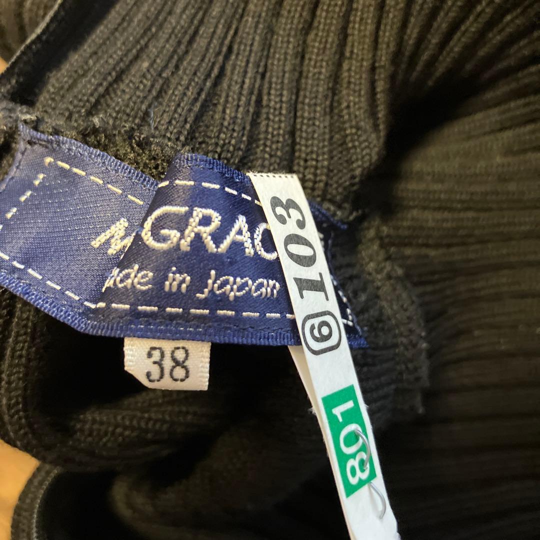 M'sニットトップス チェック柄スカート 38