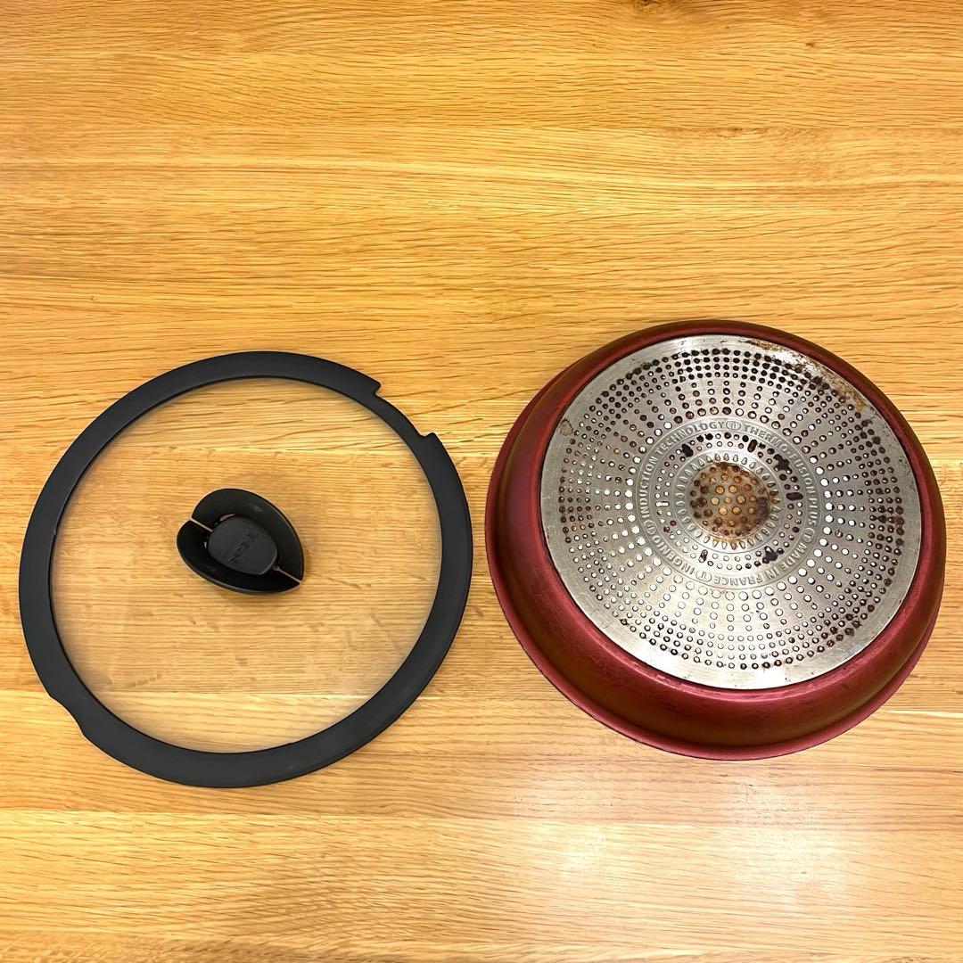 ティファール　ルージュ　28cm フライパン　蓋　セット　赤　IH ガス