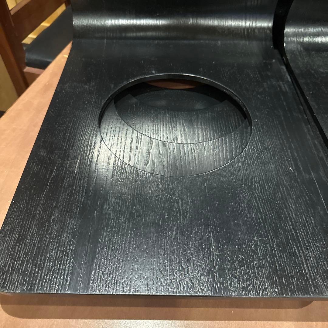 木製 座椅子 8台まとめ売りセット 背もたれ付 和モダン 木目黒色 イス