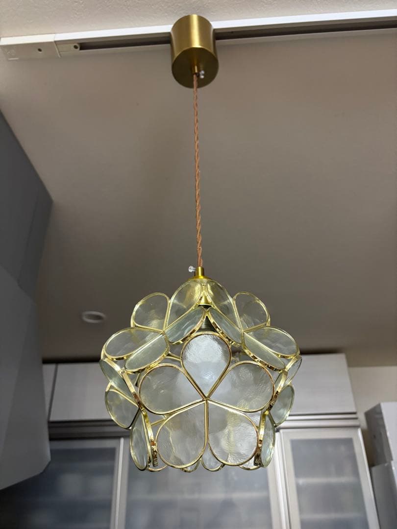 花 フラワー ペンダントライト 3個セット ダクトレール用照明 ガラス