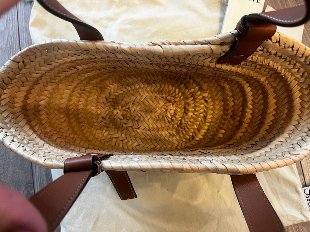 ミ*i様 最終値下げ★LOEWE かごバッグ ストロー レザー