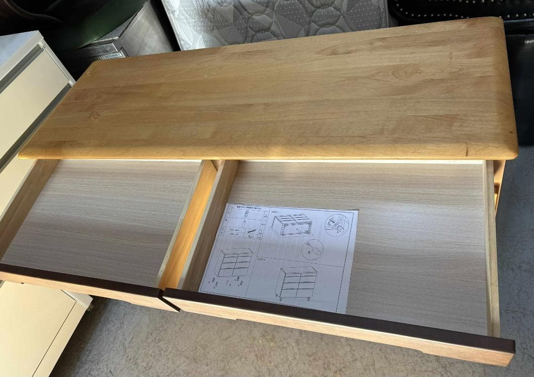 服部家具 天然木チェスト PARCO 120 LC-4、4段 幅120cm