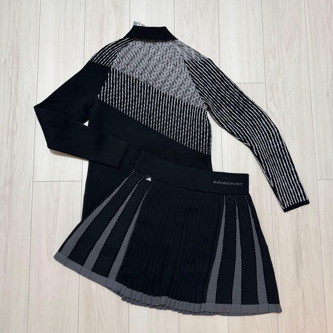 新品 アディダス セットアップ ゴルフウェア プライムニット プリーツスカート