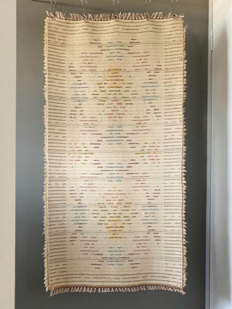 ビンテージ アンティーク70s フラワー 毛足長め 花柄 絨毯 ラグ 希少 美品