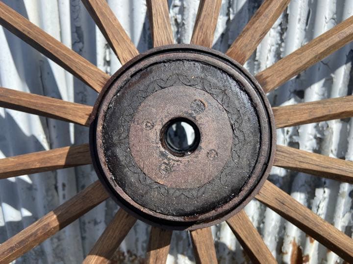 でかい木製車輪 アンティーク 90センチ