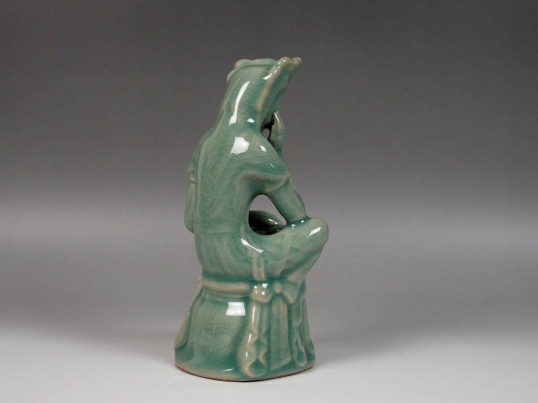 【高麗青磁弥勒菩薩半跏思惟像】陶器　仏像　東洋彫刻　青磁　民芸　民藝　骨董