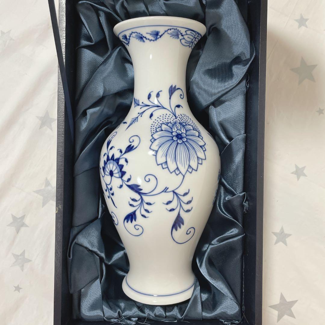 Meissen マイセン ブルーオニオン 花瓶　箱付き【未使用☆匿名送料無料】