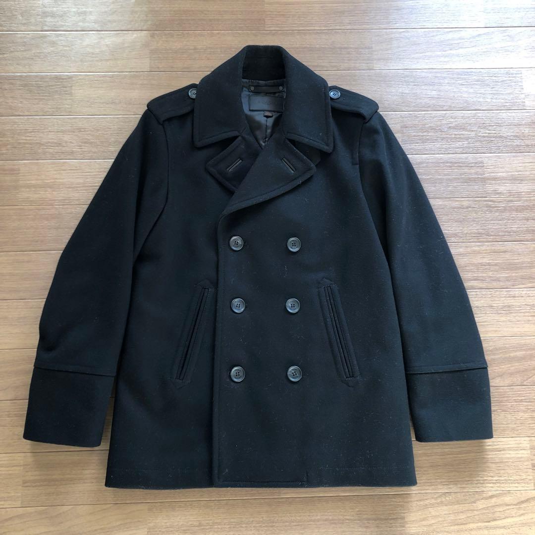 【良品】COACH コーチ ピーコート 黒 ダブル ウール サイズS