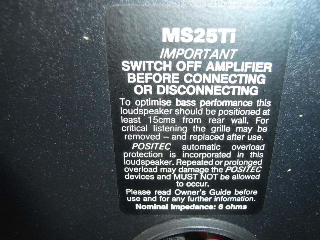 (英国）Mordant-Short 2-wayブックシェルフMS25Ti 動作品