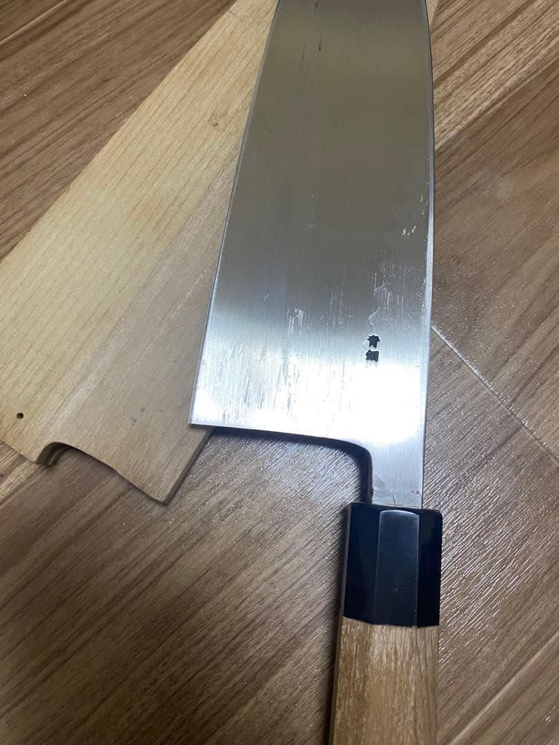 ゴールデンウィーク］道玄　大きい出刃包丁　青鋼　刃渡り8寸　元幅7.5cm