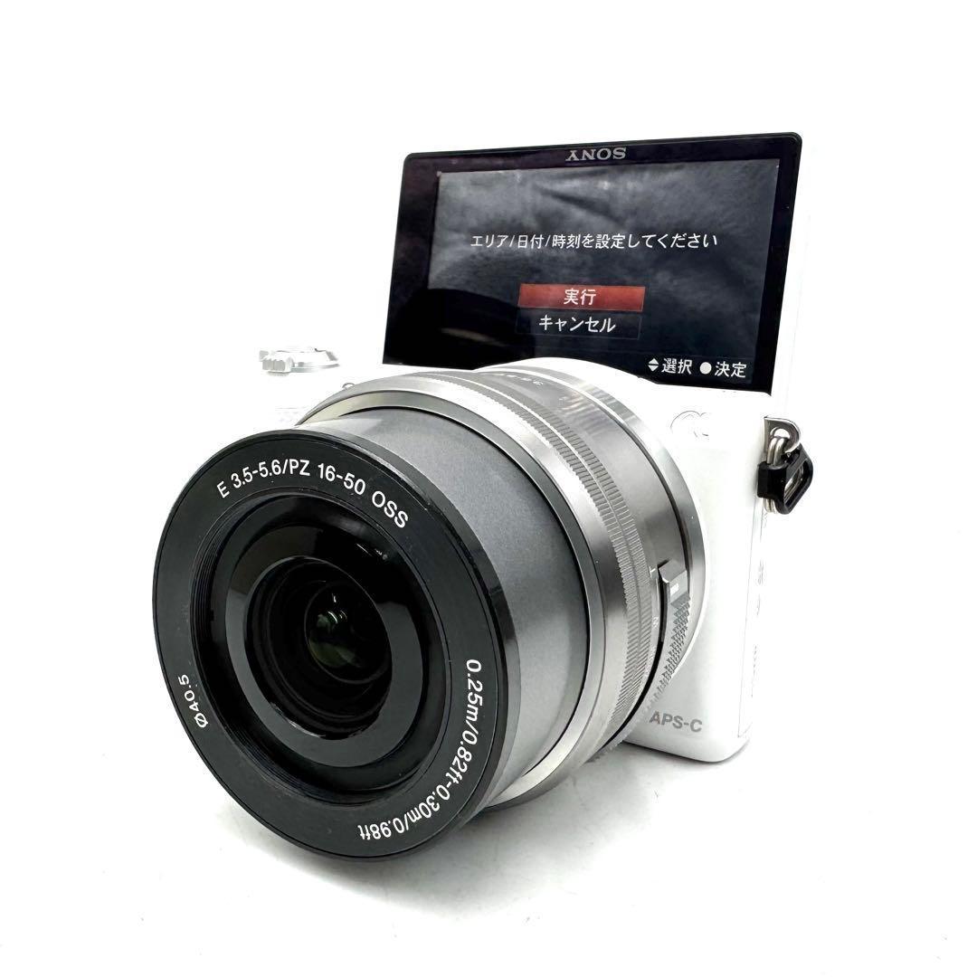 美品 Sony ソニー α5100 パワーズームキット ホワイト ミラーレス一眼