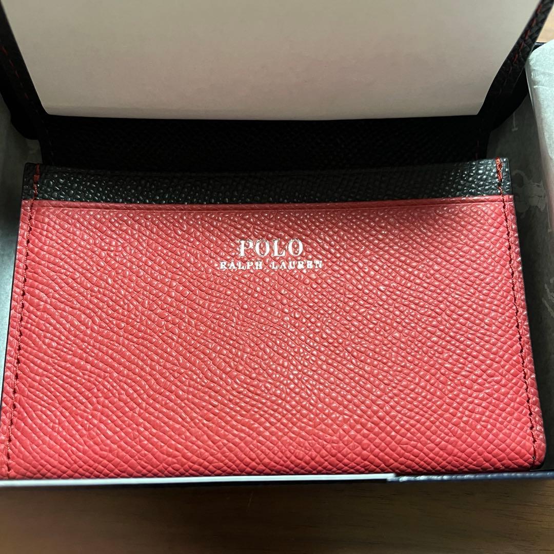 Polo Ralph Lauren 名刺入れ 黒 赤