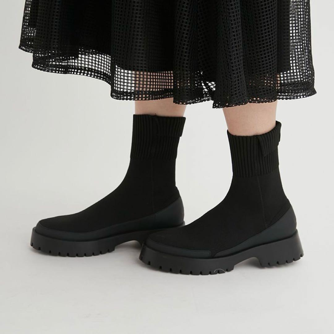 【美品★emmi】 エコニットブーツ ブラック 25cm