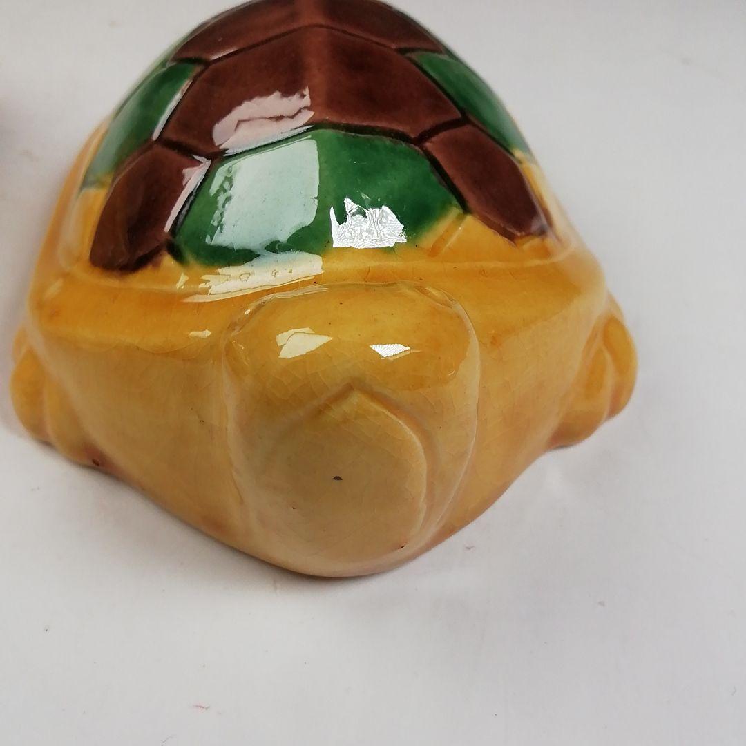 Ｗ１３０　香合　『三彩　亀　香合』『横石喜助 造』　共箱　茶道具