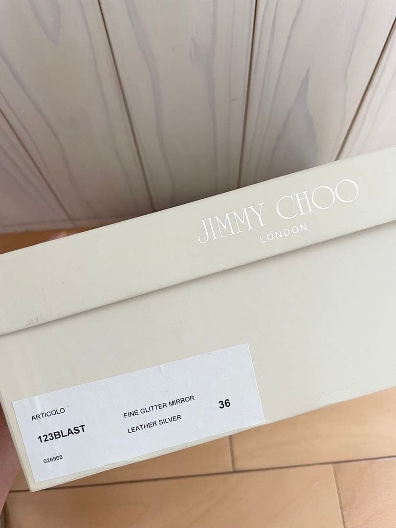 JIMMY CHOO ジミーチュウ メタリックシルバー サンダル36 約23cm
