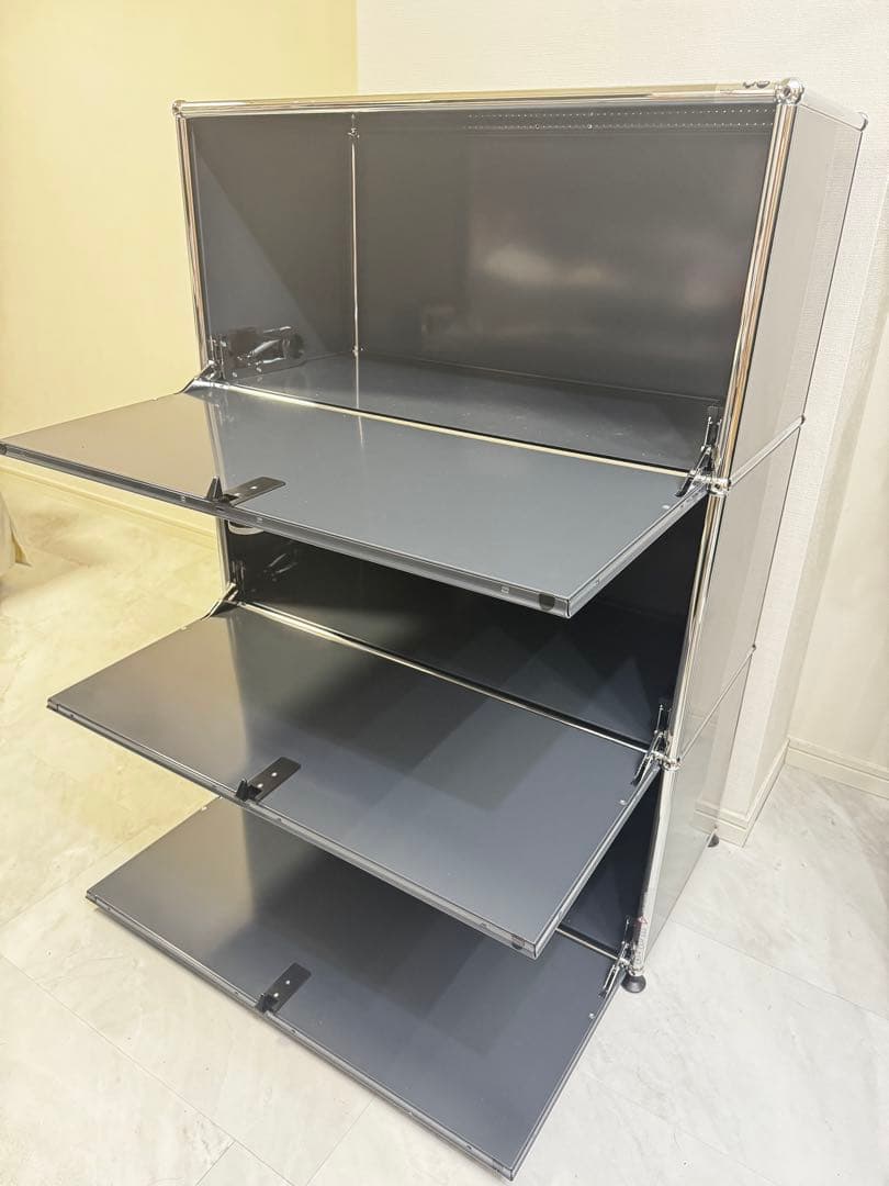 USMハラー キャビネット 3段ドロップダウンドア　アントラサイト