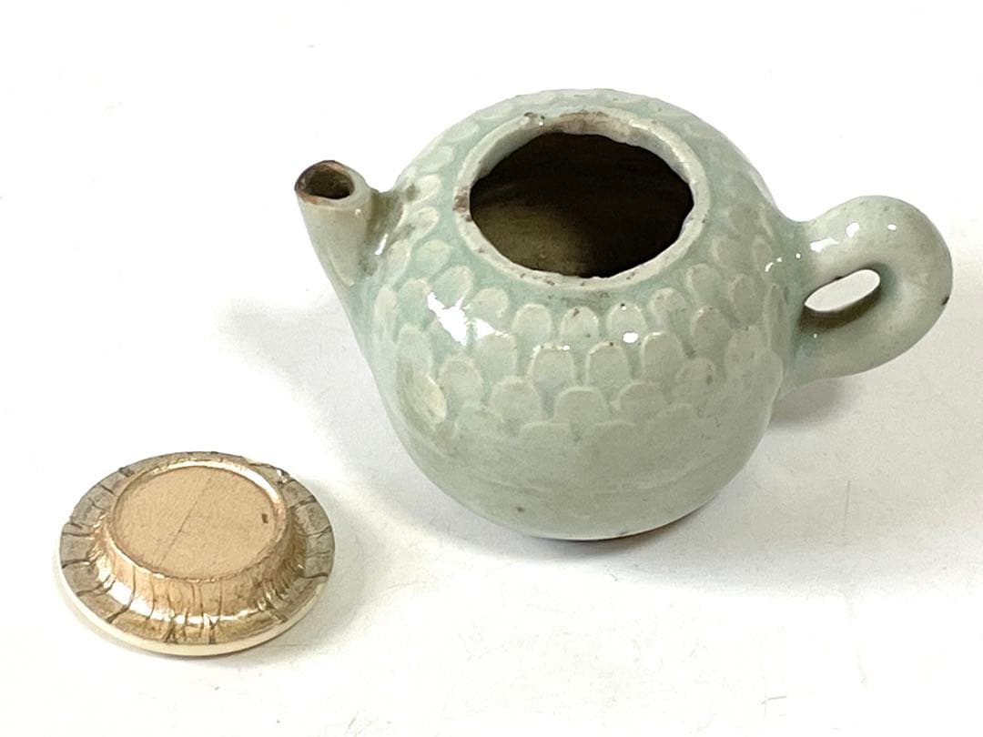 骨董　アンティーク　中国古陶磁　青白磁　影青　水滴　茶入　書道具　見立て茶入