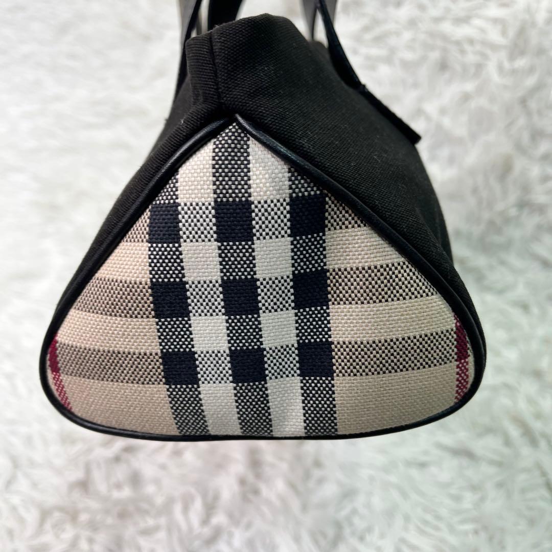 希少✨バーバリー ミニボストン ハンドバッグ キャンバス×レザー ノバチェック
