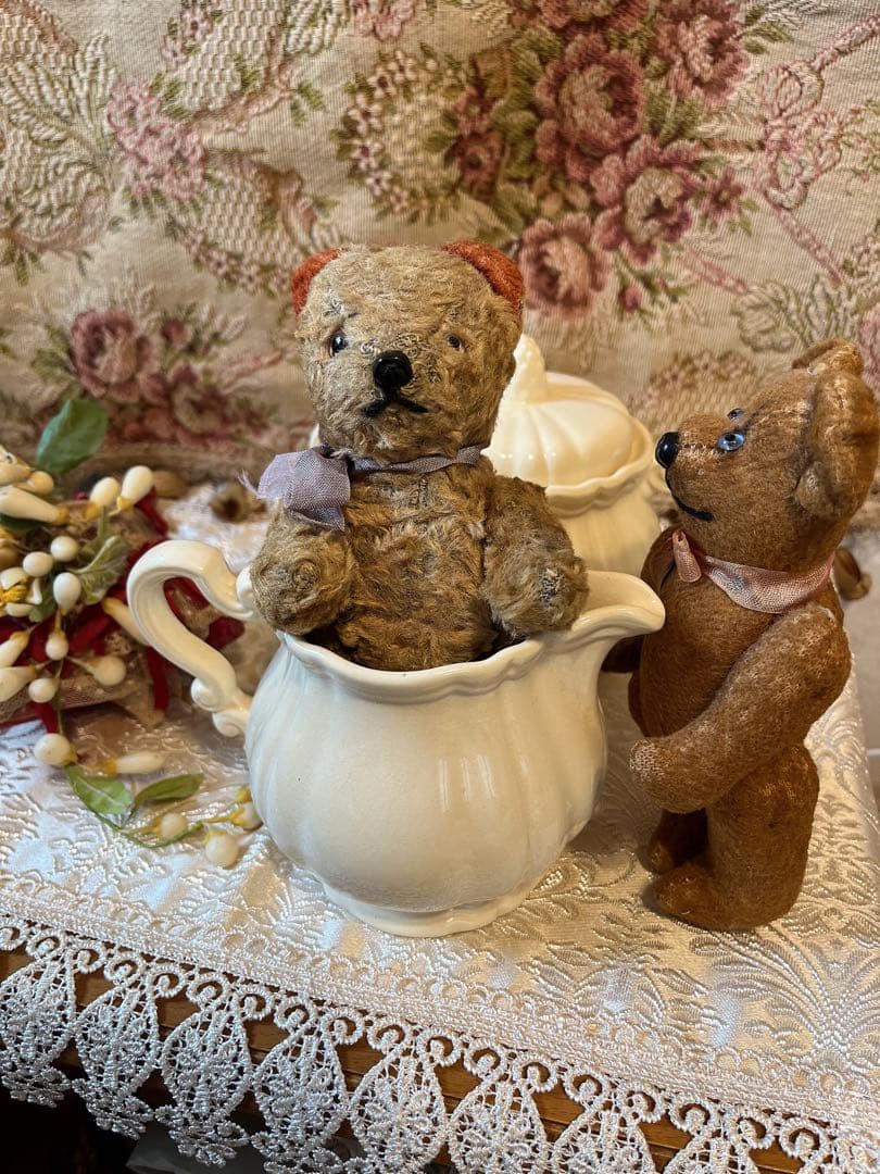 アンティークテディベア　フランス　ふたつセット