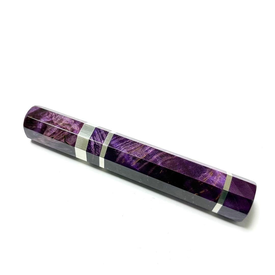 三段銀巻 牛刀240 包丁の柄 牛刀8寸 スタビライズドウッド八角柄 ハンドルj