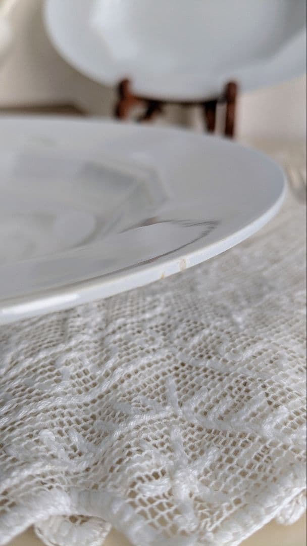 フランス モントロー シンプルな丸皿 ペールブルー