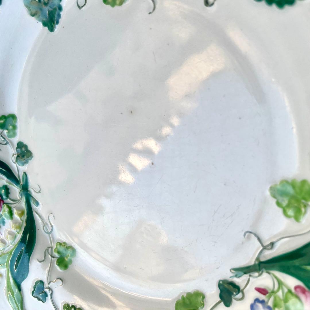 クレイユモントローFlora MuguetすずらんプレートBフランスアンティーク